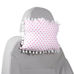 Partuto 車用ヘッドレスト枕 エルゴノミック 快 適な首サポート枕 綿/メモリーフォーム 調整可能な幅 ホワイト/レッド 1個 ドライブ 旅行