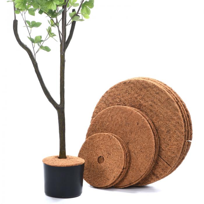 PATIKIL ココナッツ繊維マルチリングマット 300 mm 5個 厚い コココイアツリープロテクター 根土カバー 屋内屋外鉢植え用
