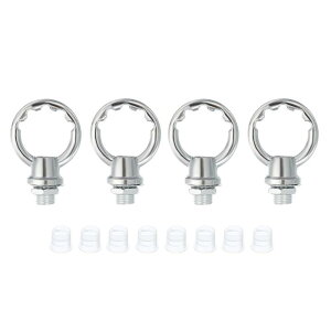 PATIKIL 8kg�ő�׏d 25 mm���a M10�˂� ���t�e�B���O�A�C�i�b�g 4�Z�b�g ���X ���[�v�z���_�[�t�b�N �����O�^�Ɩ���� �y���_���g�����v�V�����f���A�p �V���o�[�g�[��