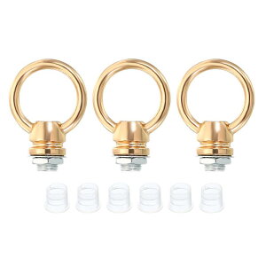 PATIKIL 15kg�ő�׏d 25 mm���a M10�˂� ���t�e�B���O�A�C�i�b�g 3�Z�b�g ���X ���[�v�z���_�[�t�b�N �����O�^�Ɩ���� �y���_���g�����v�V�����f���A�p �t�����`�S�[���h