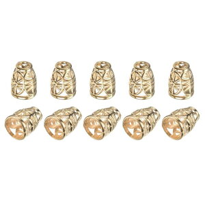 メタルベルストッパー コードエンドロック ロープファスナーエンドストッパー 4.5mm 円錐形 ドローストリングランヤード用 バックパックバック用 DIY ゴールド 10個入り