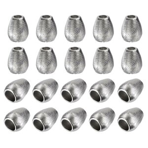 メタルベルストッパー コードエンドロック ロープファスナーエンドストッパー 3.5mm 円錐形 ドローストリングランヤード用 バックパックバック用 DIY シルバー 30個入り