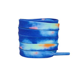 Elerevyo 1 Pair Tie-Dye Flat Shoe Laces for Sneakers, 0.31'' Soft Shoelaces Shoestrings for Casual Hiking Shoes Colorful-6 120cm/47.2
