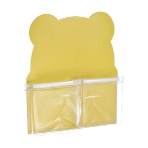 PATIKIL 冷蔵庫用磁性ペンホルダー 190x168mm 乾拭記号ペン ホルダー カップ ホルダー 2つのポケット付き 冷蔵庫 ホワイトボード ロッカー イエロー