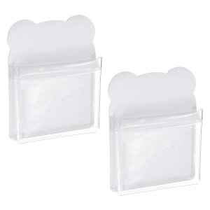 PATIKIL 冷蔵庫用磁性ペンホルダー 2個入り 100x80mm 乾拭記号ペン ホルダー カップ ホルダー 2つのポケット付き 冷蔵庫 ホワイトボード ロッカー ホワイト