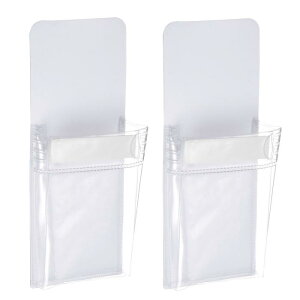 PATIKIL 冷蔵庫用磁性ペンホルダー 2個入り 150x60mm 乾拭記号ペン ホルダー カップ ホルダー 冷蔵庫 ホワイトボード ロッカー ホワイト