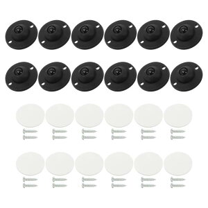 PATIKIL 家電用の35mm自己粘着性ペーストキャスターホイール、12個セットのミニスイベルホイール、1個あたりの耐荷重4.4ポンド、スタンドミキサーエアフライヤー用、黒