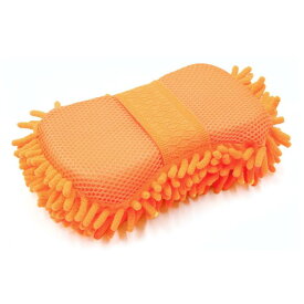 洗車スポンジ カーウォッシュ海綿 オレンジ クリーニング道具 極細繊維シェニール 1個