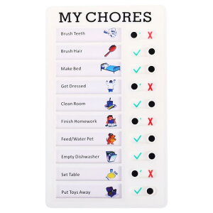 PATIKIL チェックリストボード プラスチック 雑務表 やることリスト 毎日ルーチンタスクスケジュール 取り外し可能なメモプランナー 自宅旅行雑務用 ホワイト