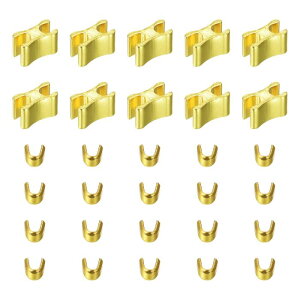 ジッパースライダーリテーナー ジッパー修理キット バッグコートジャケット用 クローズエンドジッパー交換用 #3 ボトムストップ3.9x5x3.5mm トップストップ3.9x1.8mm ゴールドトーン 10セット