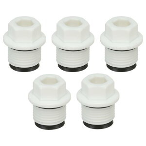 PATIKIL G1/2" 外六角メススレッド PPR パイプフィッティング エンドキャップコネクタープラグ 5個セット ガーデン用散水チューブストッパー 白色 漏れを防止します。