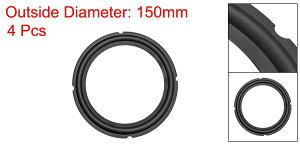 uxcellラバーエッジ外径150mmブラックゴムサラウンドリング交換スピーカー修理DIY4個入り