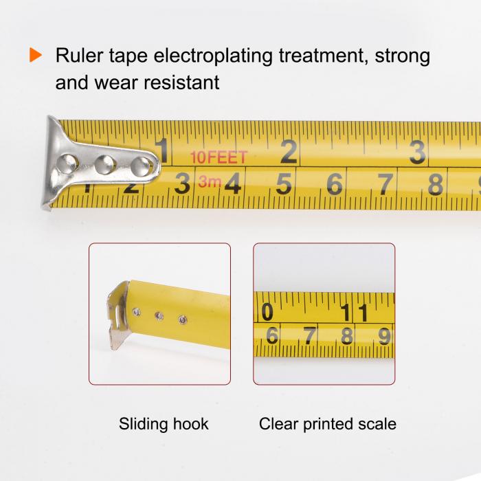 テープ 測定1 8分数ダブルスケール ステンレス鋼巻き尺 ABS保護シェル 19 mm幅 M 精度1 32 2個