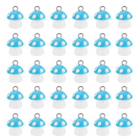 PATIKIL キノコペンダント 30個 ミニキノコペンダント 魅力 バルク 樹脂 美しい かわいいデザイナー ジュエリー作り ブレスレット イヤリング ネックレス ウェディング 工芸品 クリスマス用 ブルー
