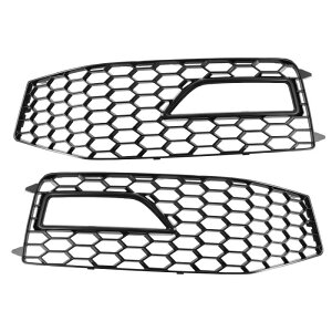 フロントフォグランプメッシュグリル ハニカムタイプ バンパーグリルカバー Audiに対応 A4 B8.5に対応 2013-2016に対応 ペア