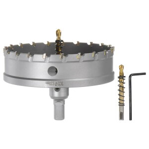 メタルホールソー TCT超硬カッター 120 mm直径 ステンレス鋼 金属 アルミニウム合金 銅 真鍮 プラスチック用 エキストラセンタービット付き