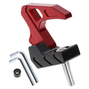 HEROFFIX オートバイ用ハンギングフック スクエア オートバイヘルメット用 ラゲッジバッグホルダーハンガー スクーター 自転車用 レッド 50mm 長さ