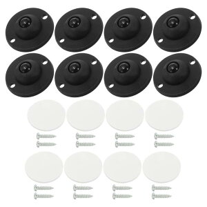PATIKIL 家電用の35mm自己粘着性ペーストキャスターホイール、スタンドミキサーエアフライヤー用の8セットミニスイベルホイール、1個あたりの耐荷重4.4ポンド、黒