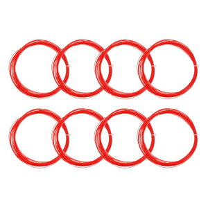 PATIKIL 10 M x 0.75 mm バドミントンラケットストリング 8個 高い柔軟性 ナイロン弦の交換 スレッドライン バドミントン修理アクセサリー レッド