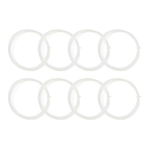 PATIKIL 10 M x 0.75 mm バドミントンラケットストリング 8個 高い柔軟性 ナイロン弦の交換 スレッドライン バドミントン修理アクセサリー ホワイト