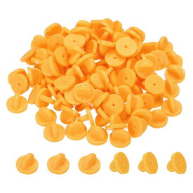 PATIKIL ラバーピンバック 100個 ラペルピン バッキングブローチホルダー 装飾用アクセサリー 制服バッジ帽子ネクタイ用 オレンジ