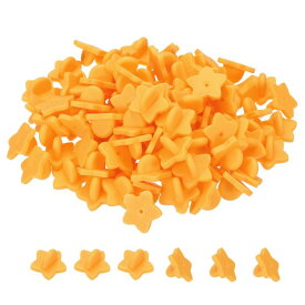 PATIKIL ラバーピンバック 100個 星形 ラペルピンバッキングブローチホルダー 装飾用アクセサリー 制服バッジ帽子ネクタイ用 オレンジ