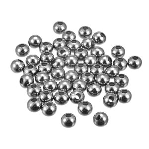ラウンドスペーサビーズ 鉄製 ダークグレー 8mm穴径 スペーサールースボールビーズ 小型スペーサー 工芸品圧着器電線 検索部品プラグキット 200個入り
