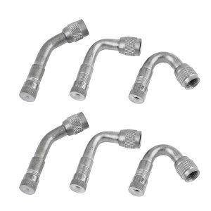 タイヤバルブエクステンションアダプター タイヤ タイア バルブ 軸 延長 45 90 135 度 真鍮 アダプター オートバイ車スクーター用 ユニバーサル エクステンダ シルバートーン 6 個入り