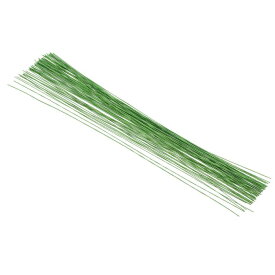 PATIKIL 26ゲージ 36 cm花柄ワイヤー 200個 紙包装 アイロン 人工的な花茎アクセサリー DIYブーケ茎とクラフト装飾用 ライト緑