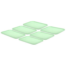 PATIKIL プラスチック製 ファーストフード用トレイ 6個 31 x 22.5 cm 再利用可能 長方形 カフェテリア用大皿 パーティー キッチン レストラン用 ライト緑