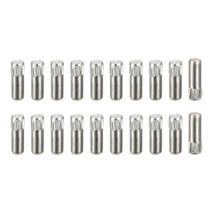 ダウエルピン 3x8mm 304ステンレス鋼 ローレットヘッド フラット面取りエンド ダボピン 木材二段ベッド棚ペグ サポートシェルフ ファスナーエレメント 20本入り