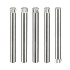 ダウエルピン 5x45mm 304ステンレス鋼 ローレットヘッド フラット面取りエンド ダボピン 木材二段ベッド棚ペグ サポートシェルフ ファスナーエレメント 5本入り