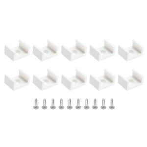 PATIKIL LED�X�g���b�v�����v�N���b�v 100�� ��t����Œ�N���b�v �v���X�`�b�N �N�����v�z���_�[ �l�W�t�� 12 mm�l�I��RGB���C�g�P�[�u�����{���p �z���C�g