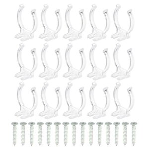 Uクリップホルダーブラケット T8 LED電球取り付け用 ブラケットサポート プラスチック 蛍光管ホルダー ネジ付き クリア 15個