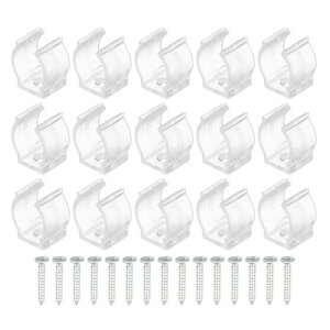 Uクリップホルダーブラケット T5 LED電球取り付け用 ブラケットサポート プラスチック 蛍光管ホルダー ネジ付き クリア 15個