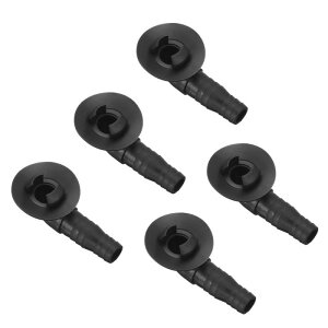 5個のエアコンドレインホースコネクターエルボーフィッティング ミニスプリットユニットおよびウィンドウACユニット用のゴムリング付き 20m 黒