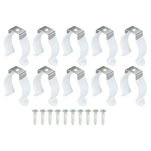 Uクリップホルダーブラケット T8 LED電球取り付け用 ブラケットサポート 厚く ステンレス鋼 蛍光管ホルダー ネジ付き 10個