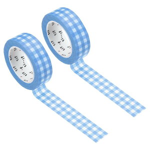 PATIKIL ホログラム和紙テープ 15 mm x 10 M 2ロール 自己接着 格子模様 マスキングステッカー DIYアートクラフトラッピング装飾用 ライトブルー