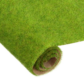 人工芝グラスマット 25 cmx25 cm リアルな人工芝 ガーデン芝生装飾モデル用 イエローグリーン 2個入り
