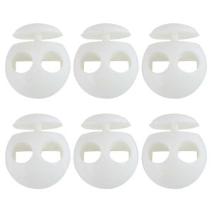 プラスチックコードロック ストッパー エンドスプリング ストップトグルファスナー ストッパーロープエンドドローストリング服 靴ひも バッグ キャンプ用 白 6個