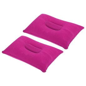 PATIKIL インフレータブル枕 2個 超軽量 キャンプ旅行用枕 デスクレスト ネックサポート ハイキング バックパッキング オフィス用 ピンク