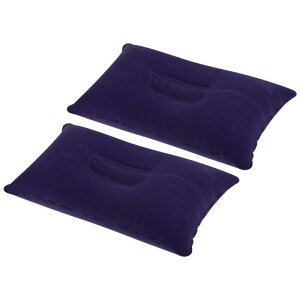 PATIKIL インフレータブル枕 2個 四角形 超軽量 キャンプ旅行用枕 デスクレスト ネックサポート ハイキング バックパッキング オフィス用 ダークパープル