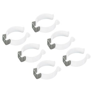 T12 Uクリップホルダーブラケット LED電球取り付けブラケット用 ステンレス鋼 蛍光管ホルダーパイプクランプ ホワイト 6個入り