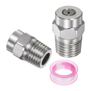 2�Z�b�g 25�x�X���b�h���b�V���[�X�v���[�m�Y�� 1/4"���XNPT���͐��@�m�Y�� �X�e�����X�� �E�H�[�^�[�u���[����A���_�[�L�����b�W�N���[�i�[�ɓK�p ���a1.236mm