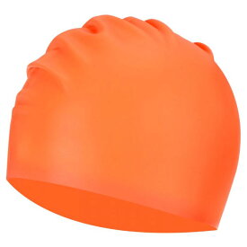 PATIKIL シリコンスイムキャップ 男女兼用 ノンスリッププールキャップ 耐久性 伸縮性 水泳用帽子 トレーニングとレース用 オレンジ