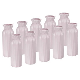 PATIKIL 花瓶 10個入り プラスチック花瓶 背の高い小さな花瓶 セラミックルックテーブルセンターピース ホームルームの装飾用 グレー