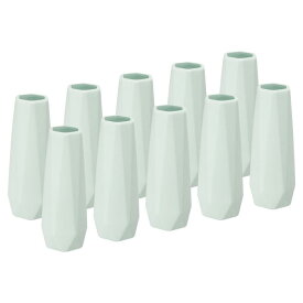 PATIKIL 花瓶 10個入り プラスチック花瓶 背の高い小さな花瓶 壊れないつぼみの花瓶 セラミックルックテーブルセンターピース ホームルームの装飾用 緑