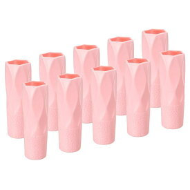 PATIKIL 花瓶 10個入り プラスチック花瓶 花用セラミックルック 小さな背の高い花瓶 ホームルームの装飾用 テーブルセンターピース ピンク