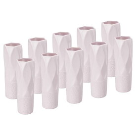 PATIKIL 花瓶 10個入り プラスチック花瓶 花用セラミックルック 小さな背の高い花瓶 ホームルームの装飾用 テーブルセンターピース グレー