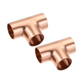 ティー銅継手 3ウェイ 溶接ジョイント HVACエアコン用 40x31 mm 内径16.5 mm 2個
